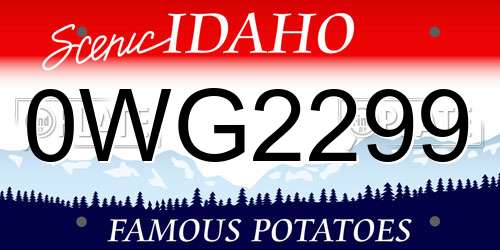 0WG2299 Idaho License Plate