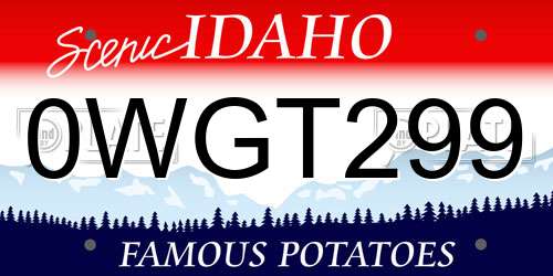 0WGT299 Idaho License Plate