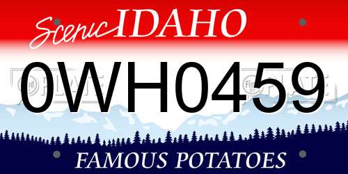 0WH0459 Idaho License Plate