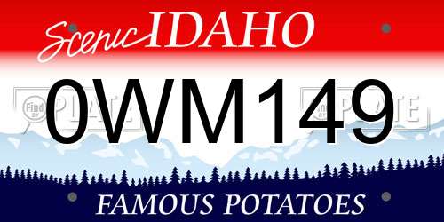 0WM149 Idaho License Plate