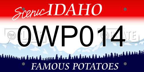 0WP014 Idaho License Plate