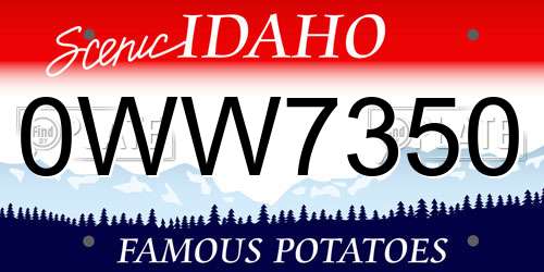 0WW7350 Idaho License Plate