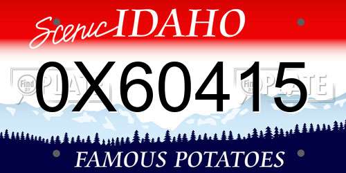 0X60415 Idaho License Plate
