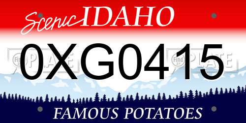 0XG0415 Idaho License Plate