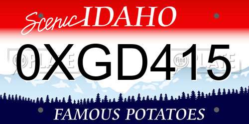 0XGD415 Idaho License Plate