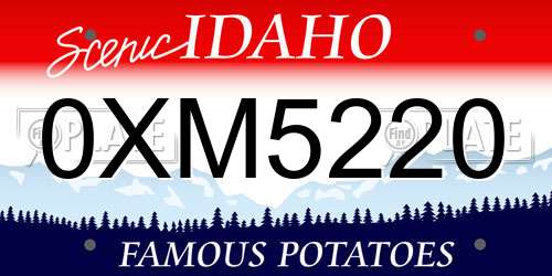 0XM5220 Idaho License Plate