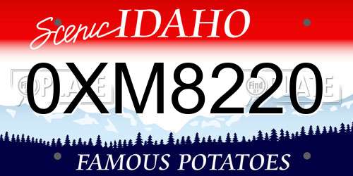 0XM8220 Idaho License Plate