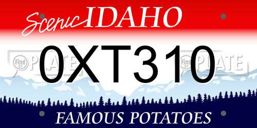 0XT310 Idaho License Plate