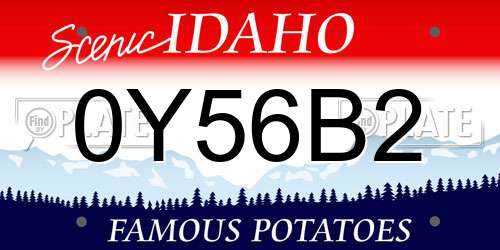0Y56B2 Idaho License Plate