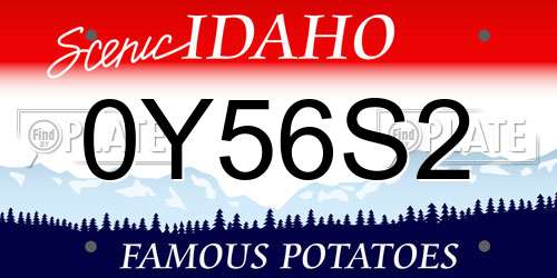 0Y56S2 Idaho License Plate