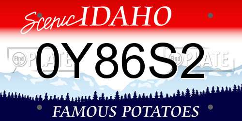 0Y86S2 Idaho License Plate