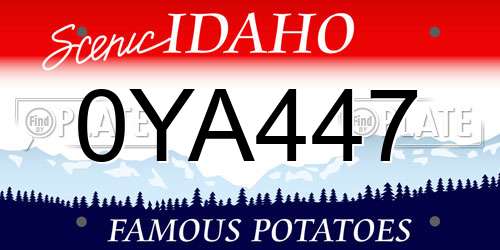0YA447 Idaho License Plate