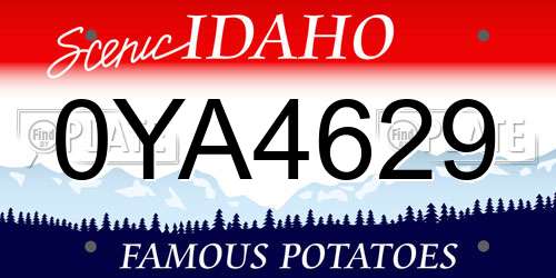 0YA4629 Idaho License Plate