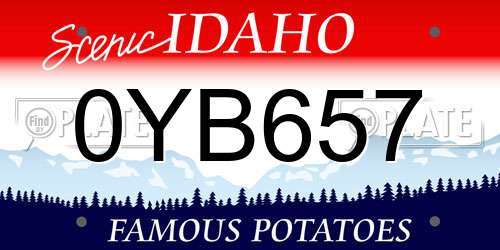 0YB657 Idaho License Plate