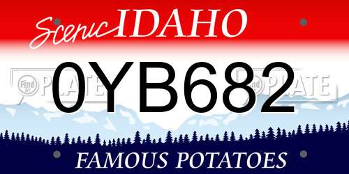 0YB682 Idaho License Plate