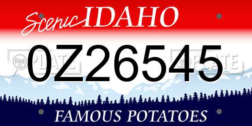 0Z26545 Idaho License Plate