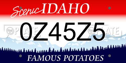 0Z45Z5 Idaho License Plate