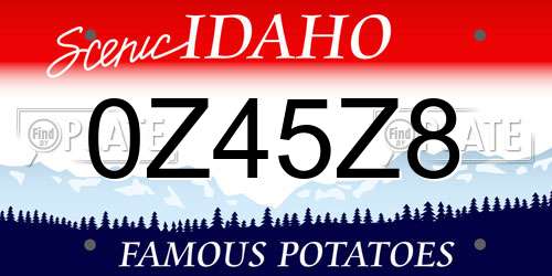 0Z45Z8 Idaho License Plate