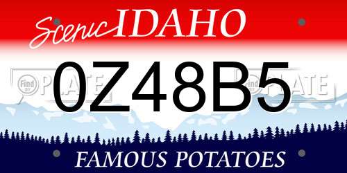 0Z48B5 Idaho License Plate