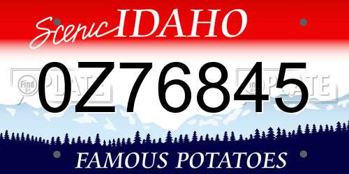 0Z76845 Idaho License Plate
