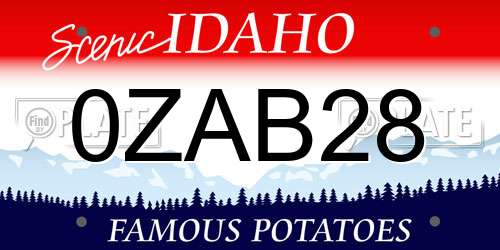 0ZAB28 Idaho License Plate