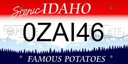 0ZAI46 Idaho License Plate