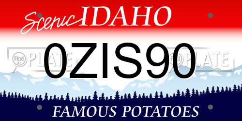 0ZIS90 Idaho License Plate