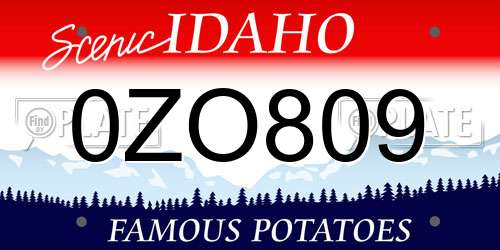 0ZO809 Idaho License Plate