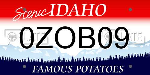 0ZOB09 Idaho License Plate