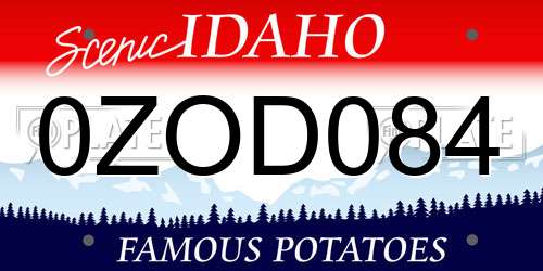 0ZOD084 Idaho License Plate