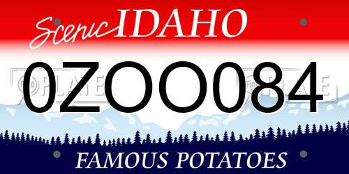 0ZOO084 Idaho License Plate