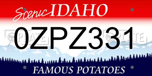 0ZPZ331 Idaho License Plate