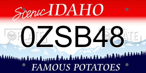 0ZSB48 Idaho License Plate