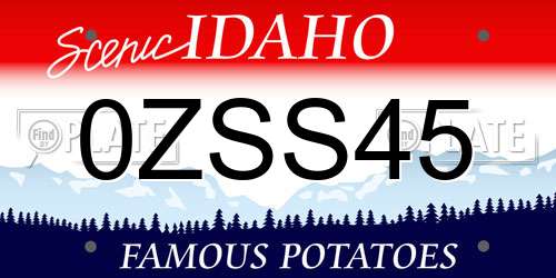 0ZSS45 Idaho License Plate