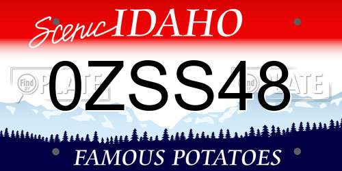 0ZSS48 Idaho License Plate