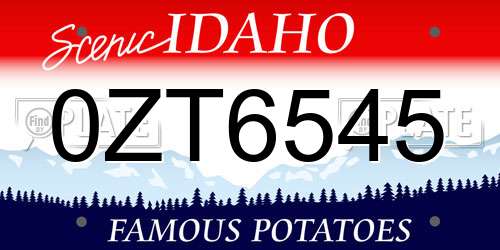 0ZT6545 Idaho License Plate