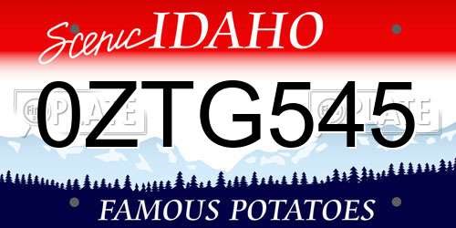 0ZTG545 Idaho License Plate