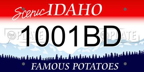 1001BD Idaho License Plate