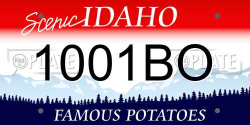1001BO Idaho License Plate
