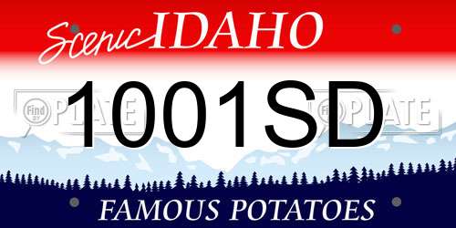 1001SD Idaho License Plate