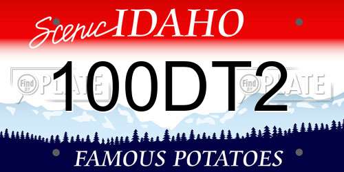100DT2 Idaho License Plate