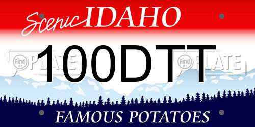 100DTT Idaho License Plate