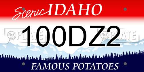 100DZ2 Idaho License Plate
