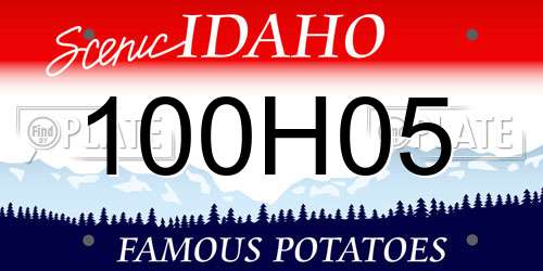 100H05 Idaho License Plate