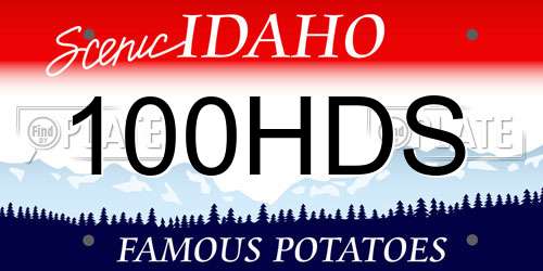 100HDS Idaho License Plate