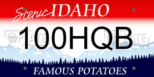 100HQB Idaho License Plate
