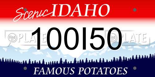 100I50 Idaho License Plate