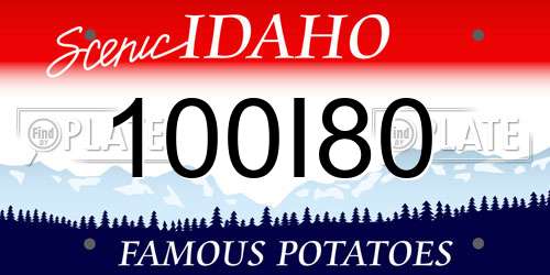 100I80 Idaho License Plate