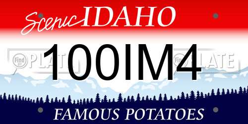 100IM4 Idaho License Plate