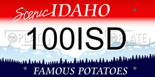 100ISD Idaho License Plate